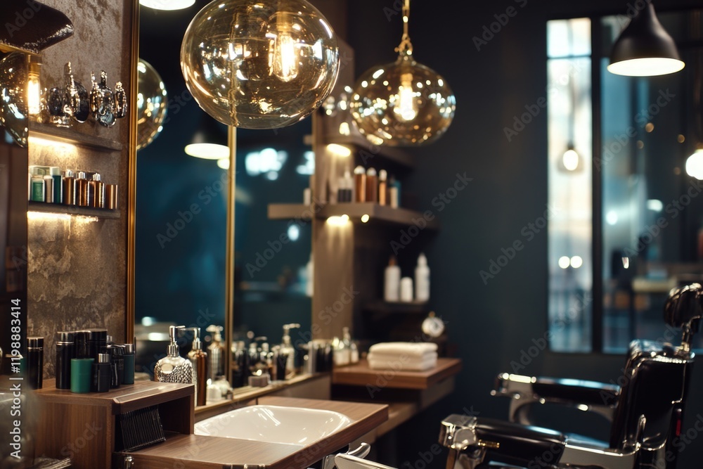 Poster a simple bathroom setup with a sink and a mirror