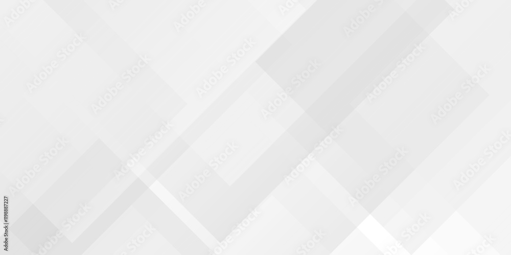 Fototapete white and gray overlap triangle geometric technology pattern. minimal rectangle randomly arranged wh