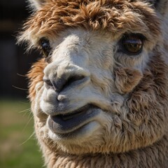 Fototapeta premium Close Up of a llama looking straight ahead.Look here.Wielbłąd.