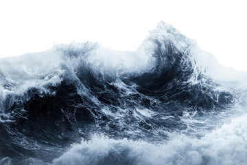 Powerful ocean waves crashing against one another in a dramatic display of nature's force