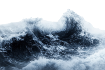 Powerful ocean waves crashing against one another in a dramatic display of nature's force