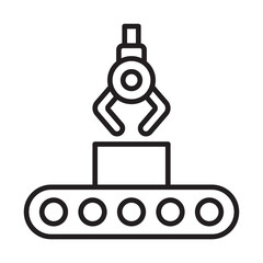 Assembly Line Robot Icon- Robotic Arm for Automated Manufacturing
