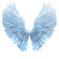 Obraz premium A pair of ethereal blue angel wings, symbolizing freedom and spirituality.
