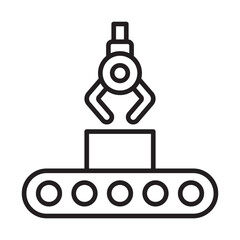 Assembly Line Robot Icon- Robotic Arm for Automated Manufacturing