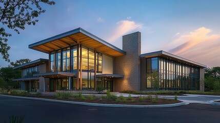 Modern Eco-Friendly Animal Hospital Exterior View