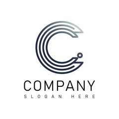 Naklejka premium Creative C Letter Logo Design – Customizable Business Branding Template
