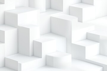 Fototapeta premium Abstract white geometric shapes create a modern minimalist design in a clean space