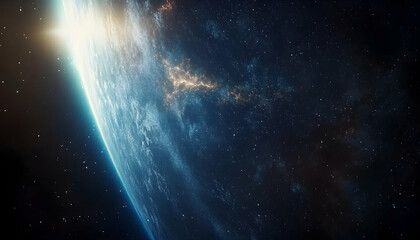 Obraz premium Stunning view of Earth from space with the Milky Way visible -