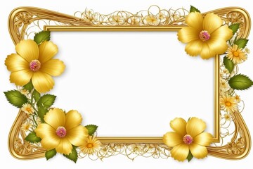Obraz premium A decorative floral frame for photo or congratulation with a background designed for invitations or greeting cards