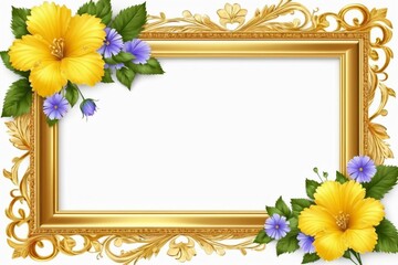 A decorative floral frame for photo or congratulation with a background designed for invitations or greeting cards