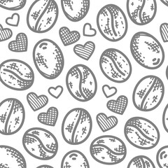 Coffee beans pattern background. cafe pattern background. coffee beans background. Coffee beans wallpaper. Coffee Beans Illustration for packaging.	