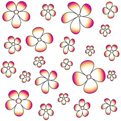 set of flowers and butterflies 