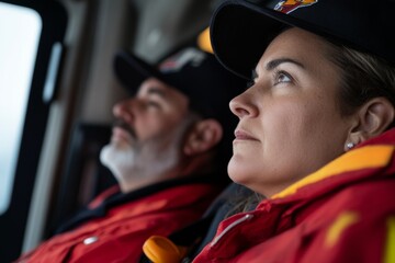 Candid Urban Emergency Response Scene with Exhausted First Responders at Dawn