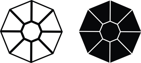 Jewel and gem icons set. Gemstone luxury black vector isolated on transparent background. Different angle of crystal diamond gemstone elements for jewelry, shiny, wealth fashion gift princess and web