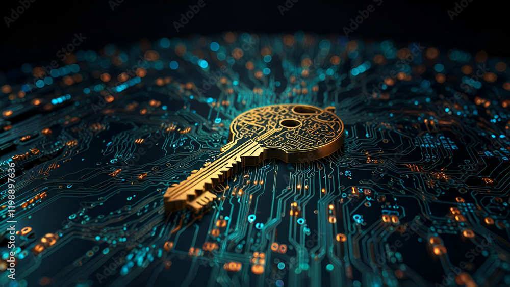 Aufkleber intricate electronic circuit board with processor the heart of modern technology and innovation in a