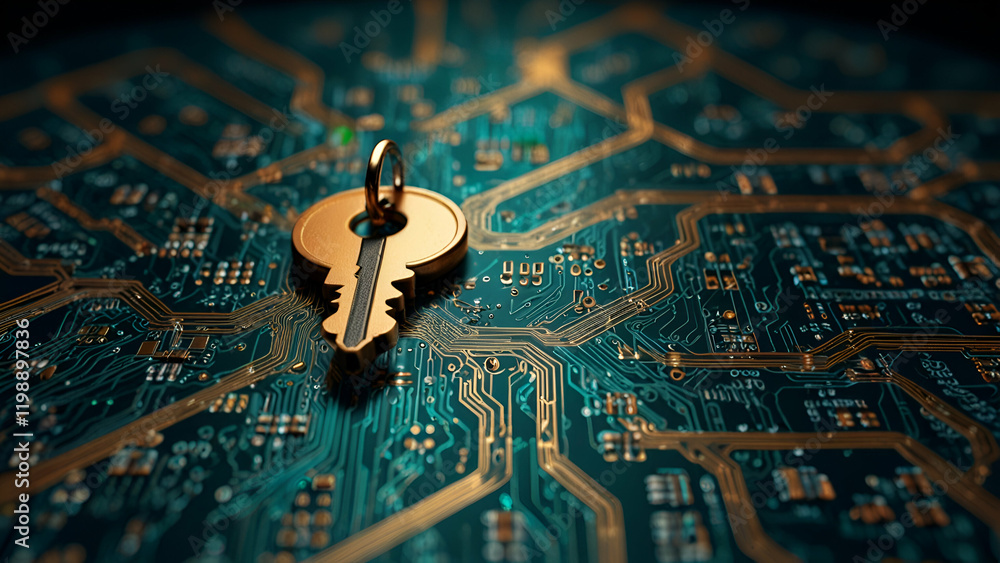 Poster intricate electronic circuit board with processor the heart of modern technology and innovation in a