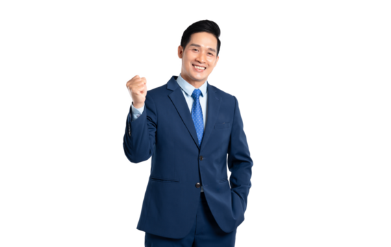 Portrait of Asian male businessman posing on png background - Powered by Adobe