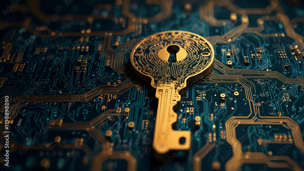 Poster intricate electronic circuit board with processor the heart of modern technology and innovation in a