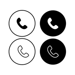 Phone icon buttons set. Call icons. Contact symbols