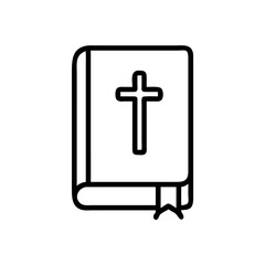 Fototapeta premium Closed Bible Icon on Transparent Background, Funeral Concept