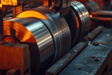 Machine with metal components on a gray background