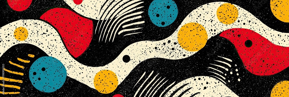 Poster abstract colorful shapes wave pattern design