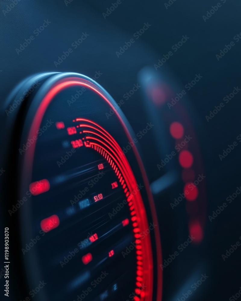 Poster Futuristic Electric Vehicle Dashboard Display with Advanced Interface Elements