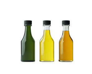 Olive oil bottles isolated on transparent background