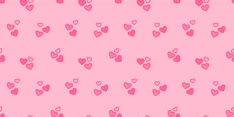 doodle love pattern background. love pattern illustration. hand drawn love doodle illustration. romance love heart pattern background.
