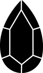 Jewel and gem icon. Gemstone luxury black vector isolated on transparent background. angle of crystal diamond gemstone elements for jewelry, shiny, wealth fashion gift princess and web
