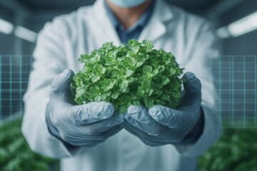Korean Scientist Examines Green Innovations in Lab with Digital Interface