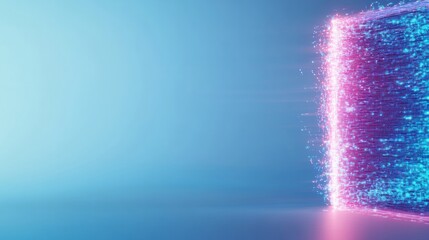Futuristic Holographic Interface with Digital Particles and Metallic Accents