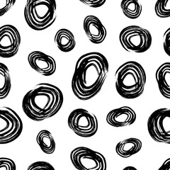 Seamless pattern with sketch circles shape