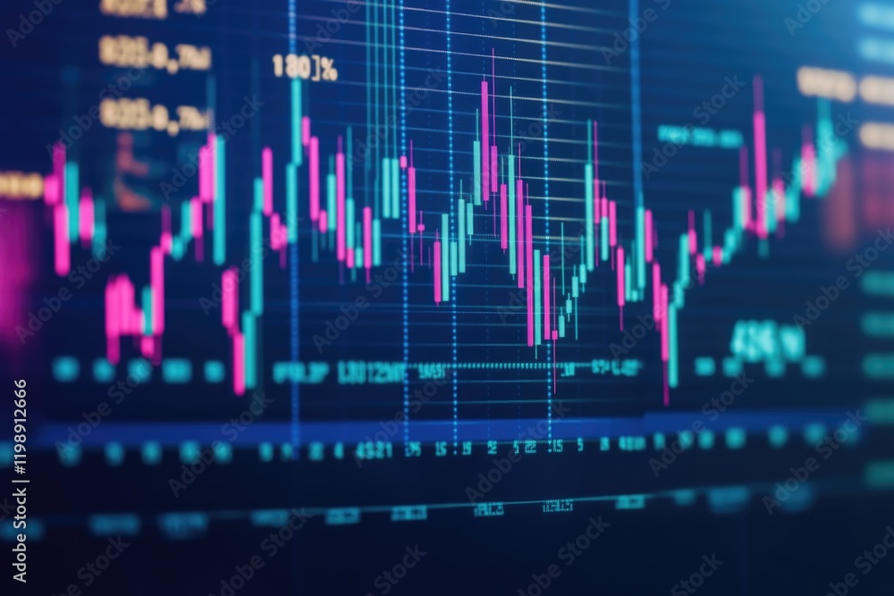 Poster a close-up view of a stock chart displayed on a computer screen