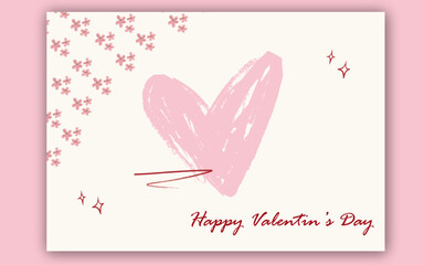 A pink heart glows with the love and joy of Valentine's Day, symbolizing affection and warmth pink background with pink heart vector.