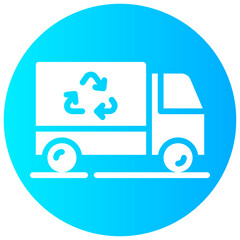 recycle truck vector round glyph icon