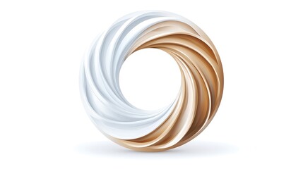 A calming circular logo representing a yoga studio, featuring gentle curves and an inviting design. The color scheme is composed of soft earth tones that evoke feelings of relaxation and balance. The