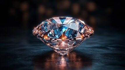 Sparkling diamond gemstone on dark background. (1)