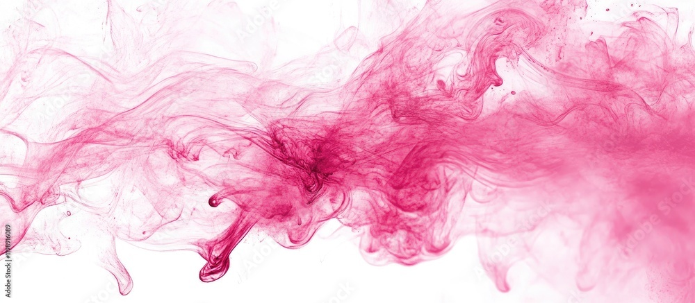 Aufkleber pink ink smoke abstract background with swirling patterns and copy space for text.