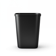 Black Square Trash Can Empty Waste Bin Office Recycling Bin