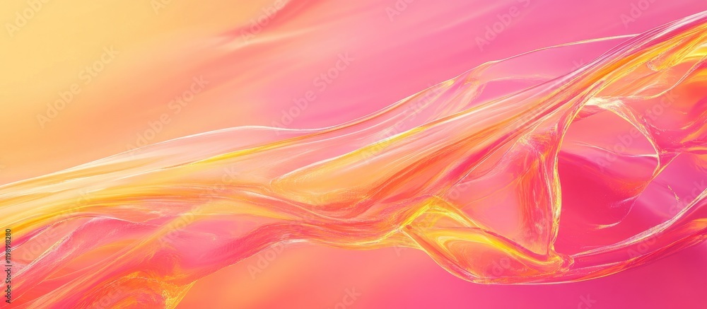 Poster colorful abstract wave patterns in pink and orange with smooth textures and gradients copy space