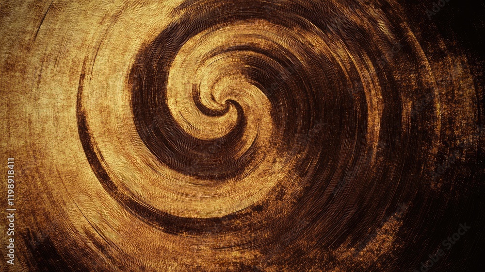 Poster abstract textured swirl pattern with golden hues and dark accents on a canvas background suitable fo