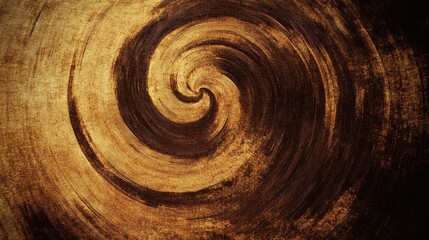 Abstract textured swirl pattern with golden hues and dark accents on a canvas background suitable for design purposes Copy Space
