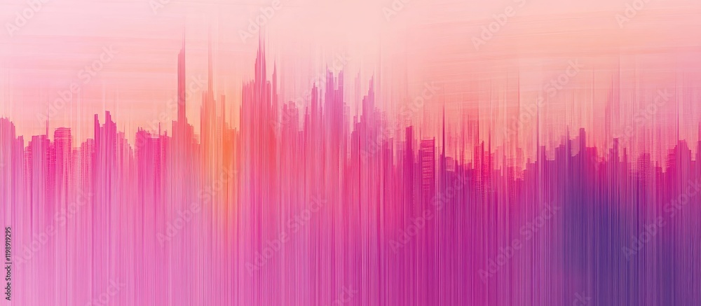 Poster colorful abstract digital landscape with vertical lines and soft gradient hues; suitable for backgro
