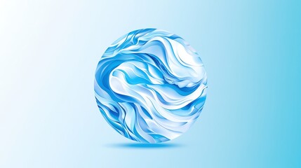 An elegant blue-toned circular logo for a financial services firm, showcasing a dynamic blend of modern typography and abstract elements. The background is designed to be clean and spacious, allowing