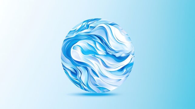 An elegant blue-toned circular logo for a financial services firm, showcasing a dynamic blend of modern typography and abstract elements. The background is designed to be clean and spacious, allowing