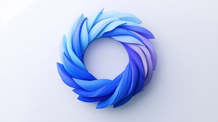 A modern circular logo representing a financial services company, crafted in various blue gradients, with cutting-edge typography that communicates sophistication. The background is intentionally