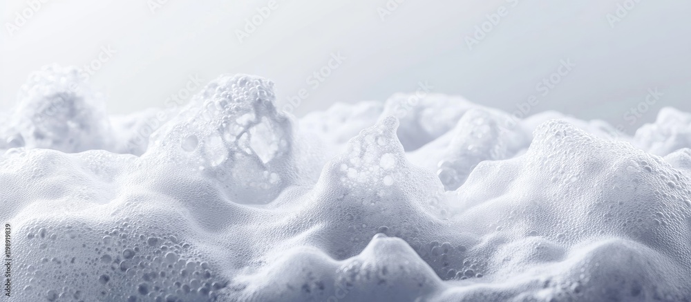 Poster foamy bubbles and frothy waves on light background providing copy space for text placement
