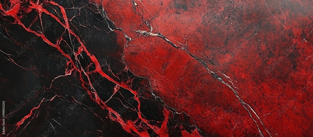 Poster black and red marble texture with distinct veins on surface suitable for backgrounds and designs wit