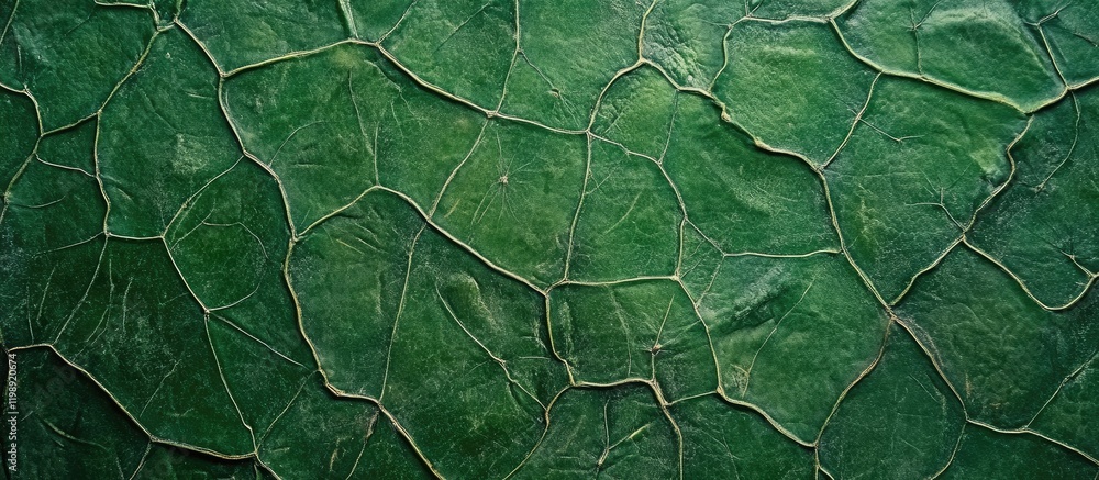 Poster green textured leaf surface with intricate vein patterns and natural copy space for text placement